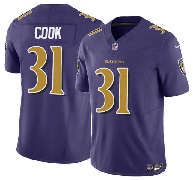 Men & Women & Youth Baltimore Ravens #31 Dalvin Cook Purple 2024 F.U.S.E. Color Rush Vapor Limited Football Stitched Jersey->baltimore ravens->NFL Jersey